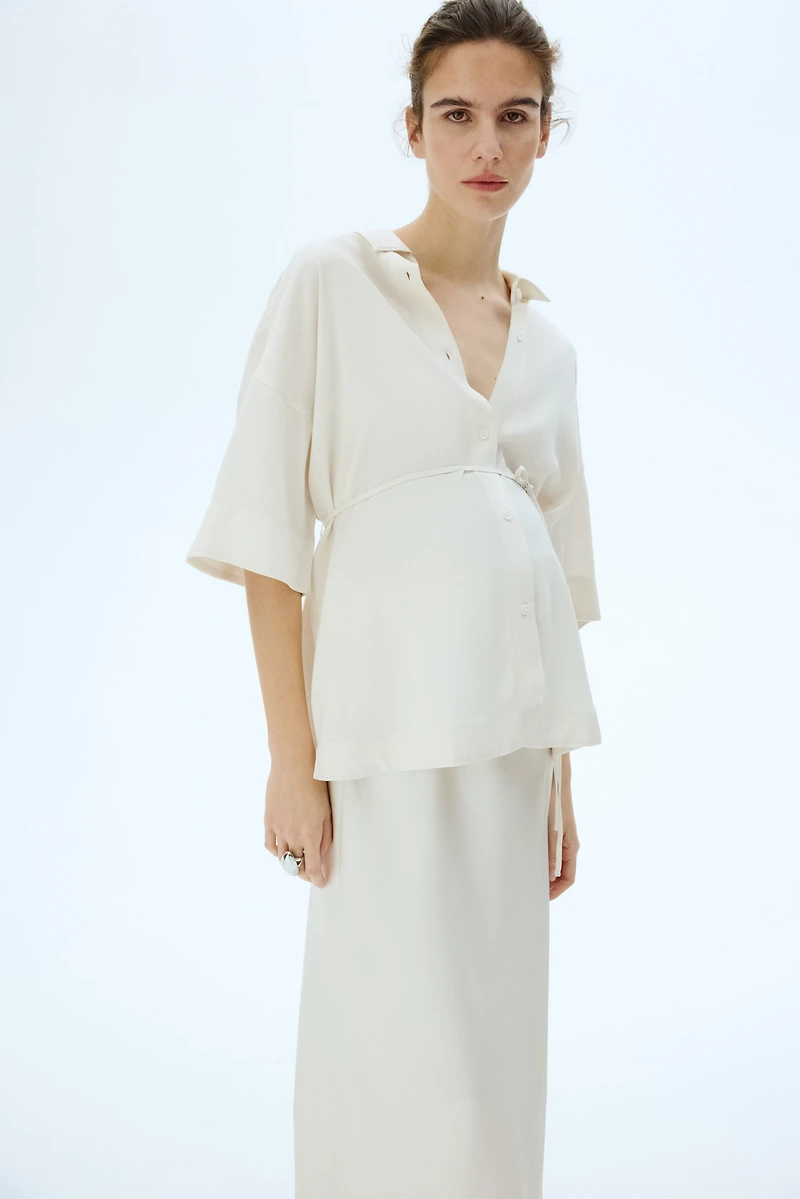MAMA Before & After Tie-Belt Shirt