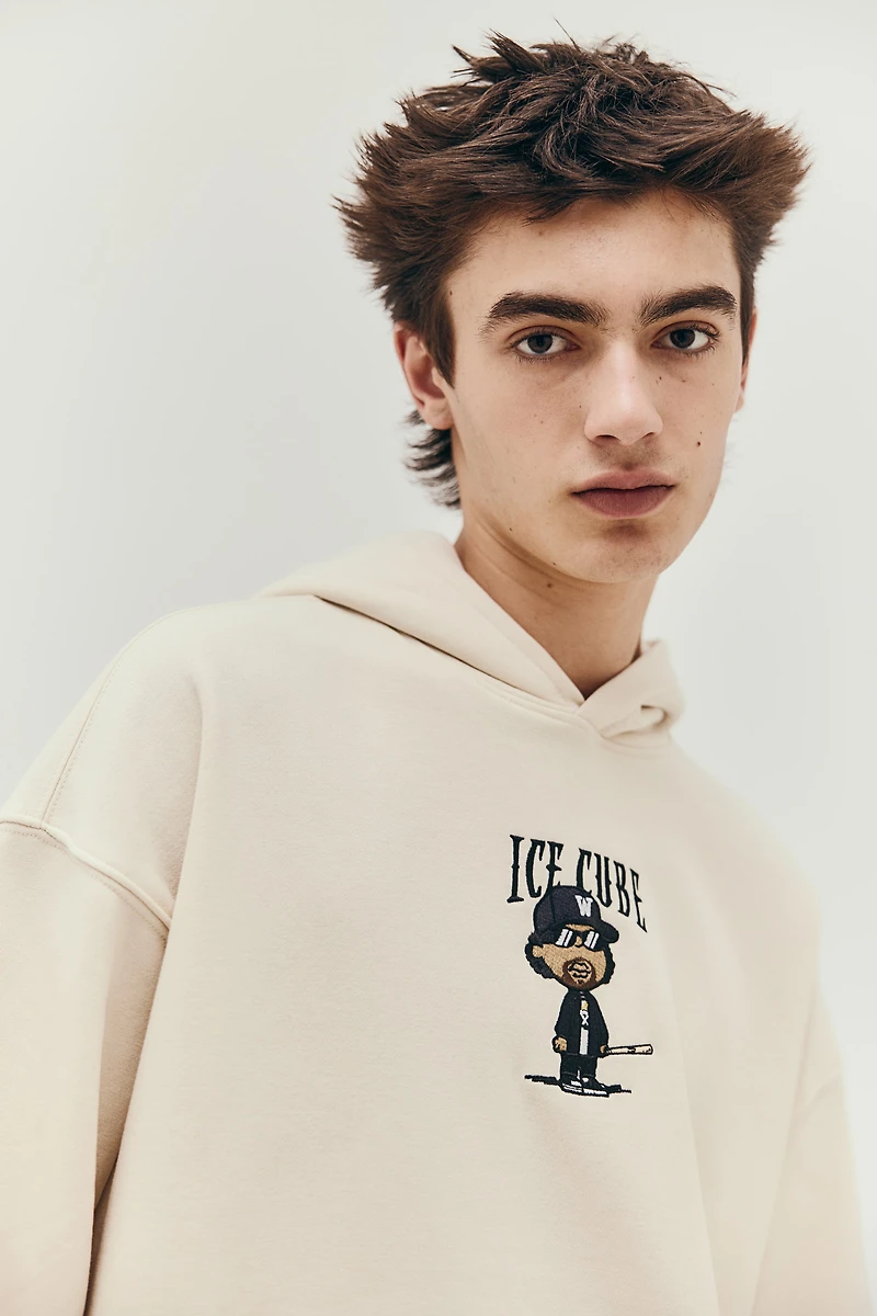 Oversized Fit Printed Hoodie