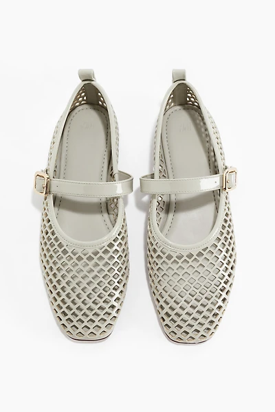 Perforated Mary Jane Ballet Flats