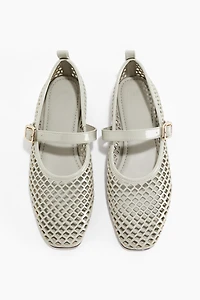 Perforated Mary Jane Ballet Flats