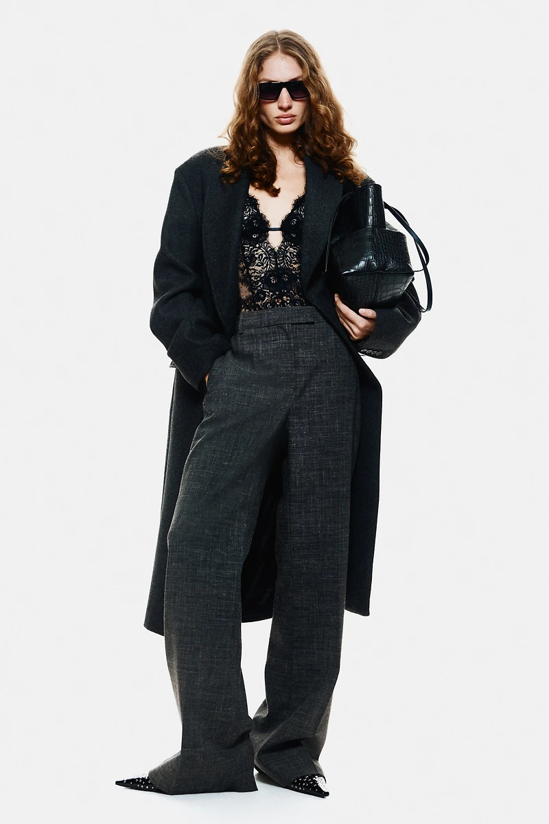 Wool-Blend Bootcut Pants