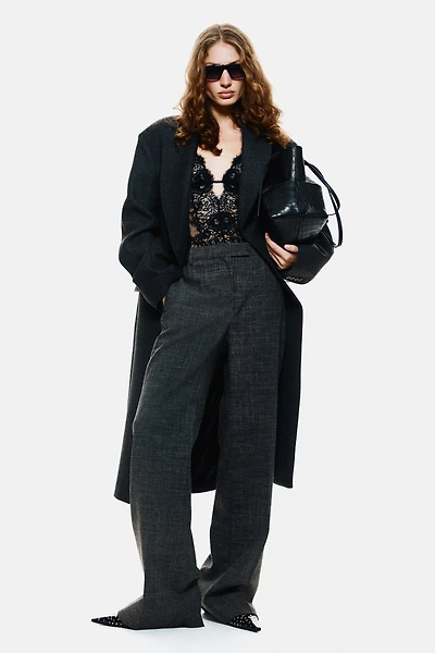 Wool-Blend Bootcut Pants