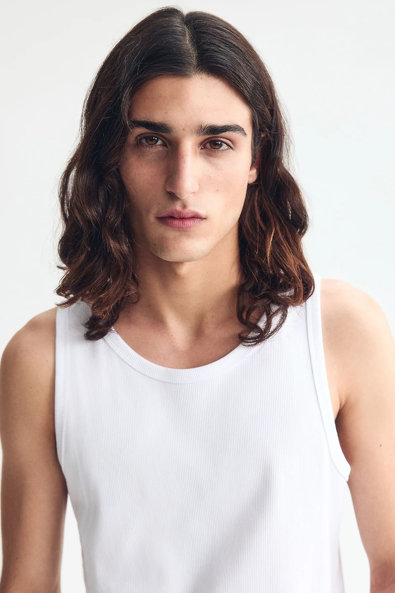 Slim-Fit Ribbed Tank Top