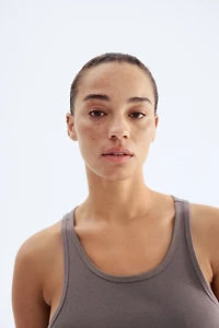Ribbed Silk-Blend Tank Top