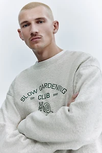 Relaxed-Fit Embroidered-Motif Sweatshirt