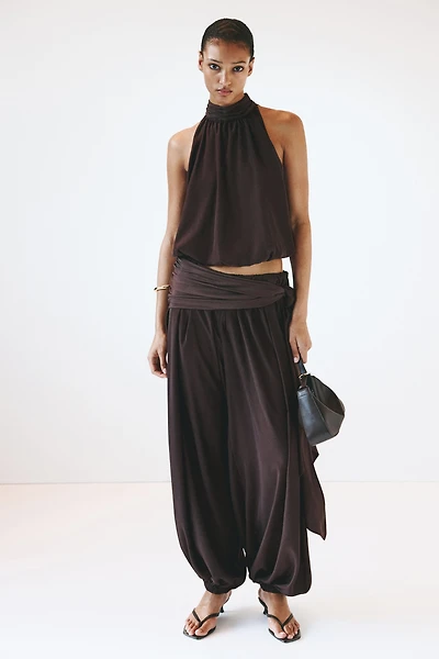 Bubble-Hem Halterneck Top