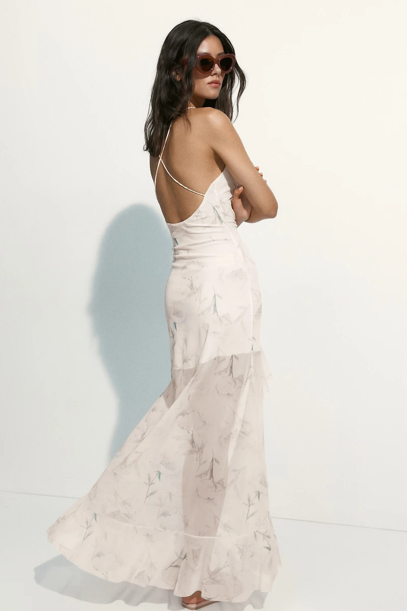 Mesh High-Low Dress