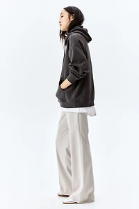 Wide-Leg Twill Pants