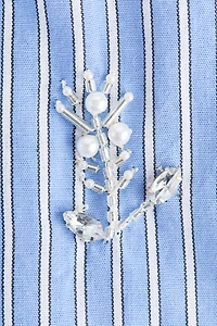 Embellished Cotton Poplin Pajama Shorts