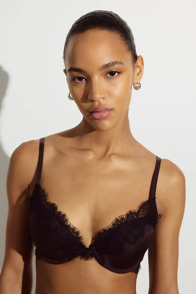 Microfiber and Lace Push-Up Bra