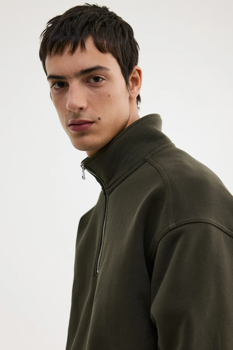 Loose Fit Half-Zip Sweatshirt