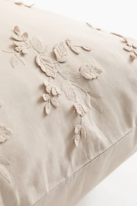Embroidered-Detail Cotton Pillowcase
