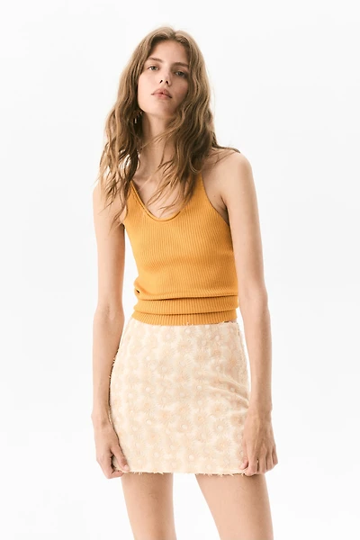 Rib-knit vest top