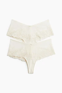 Lot de 2 strings Hipster en dentelle