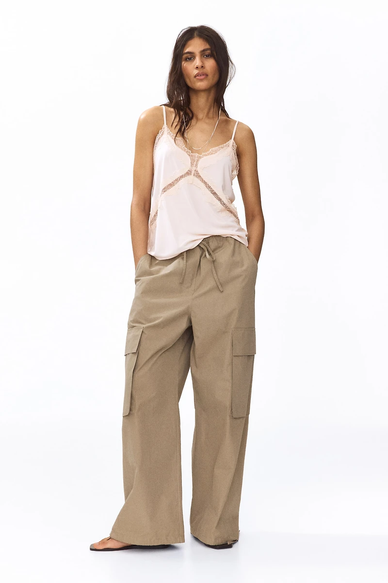 Lace-Trimmed Ponte Camisole Top