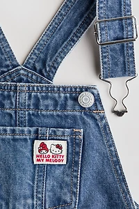 Printed Denim Overalls