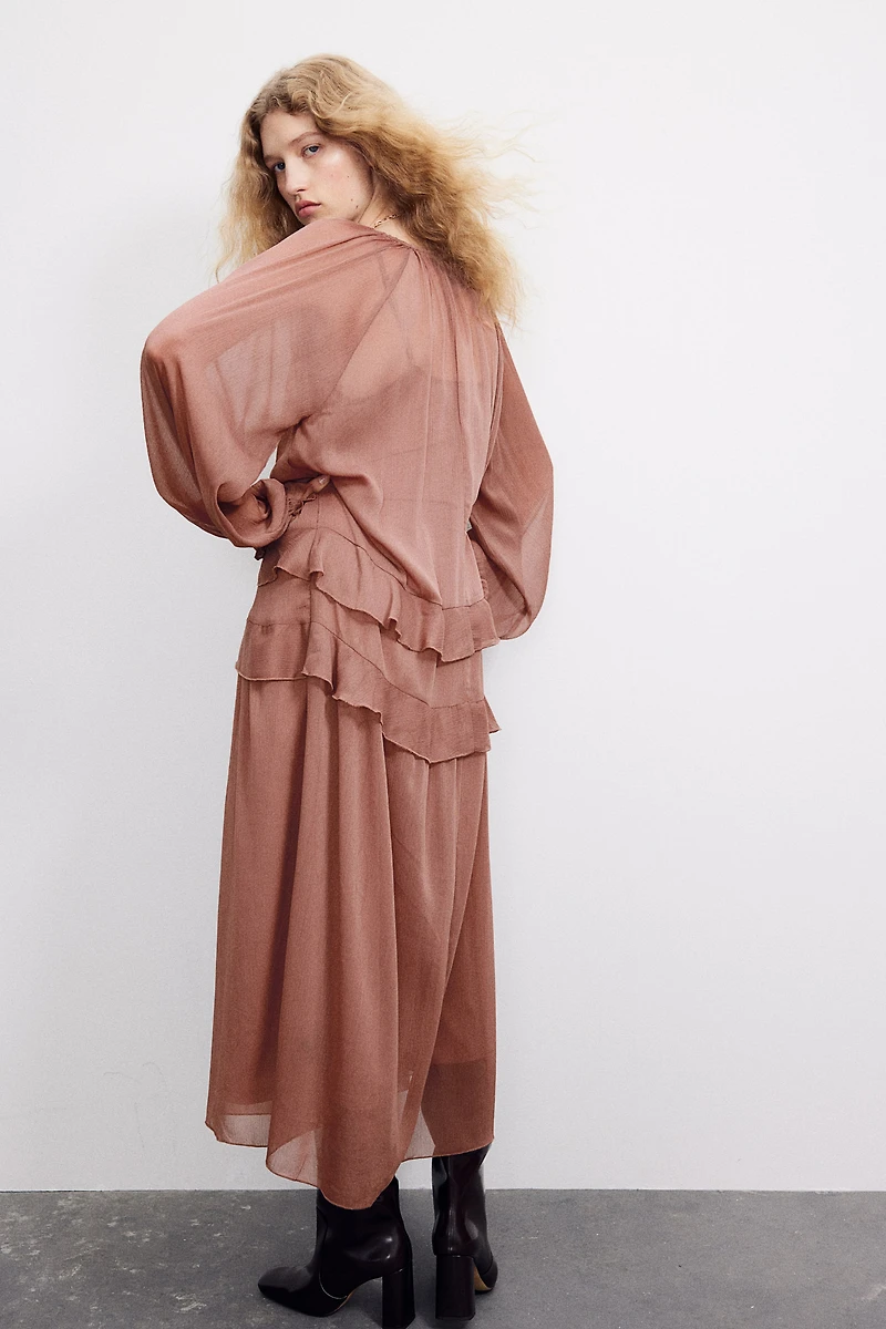 Robe longue en mousseline