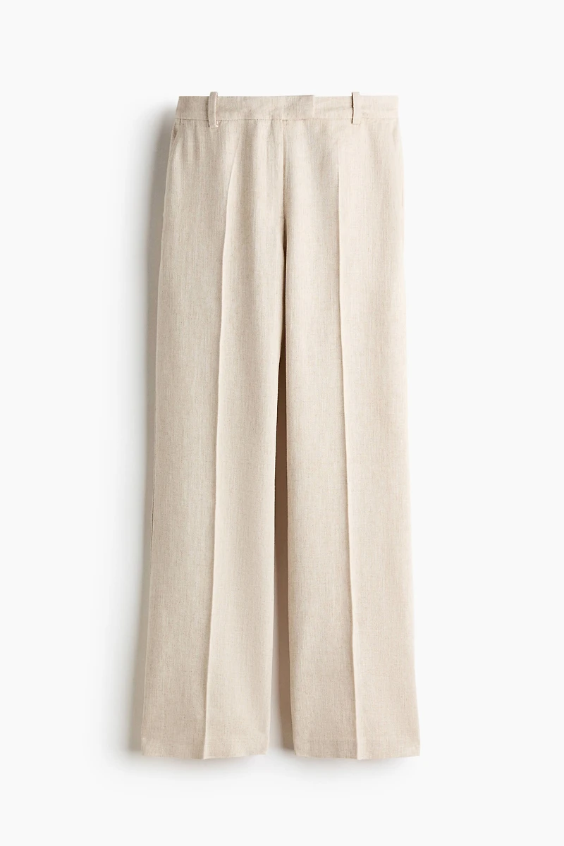 Linen-Blend Dress Pants