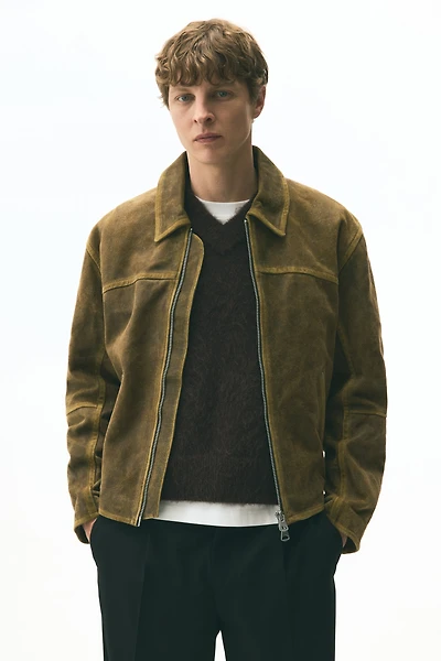 Veste en cuir de style motard