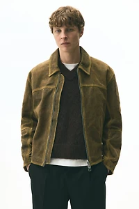 Veste en cuir de style motard