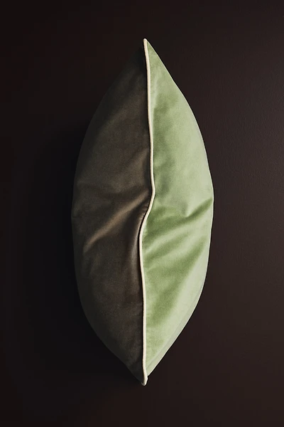 Piping-Detail Velvet Cushion Cover