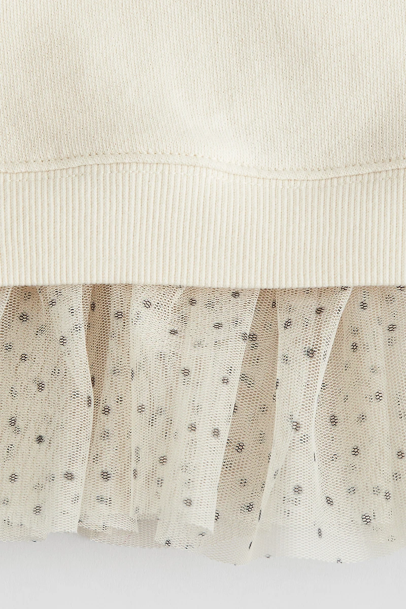 Sweatshirt Dress with Tulle Skirt