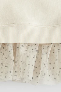 Sweatshirt Dress with Tulle Skirt