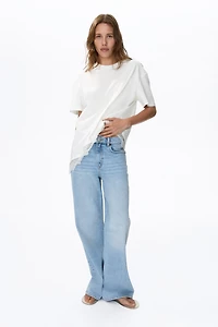 Asymmetric Lace-Trimmed T-Shirt