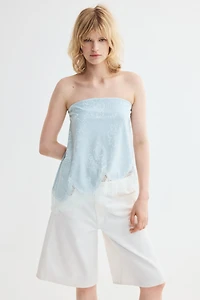Haut bandeau asymétrique en jersey jacquard