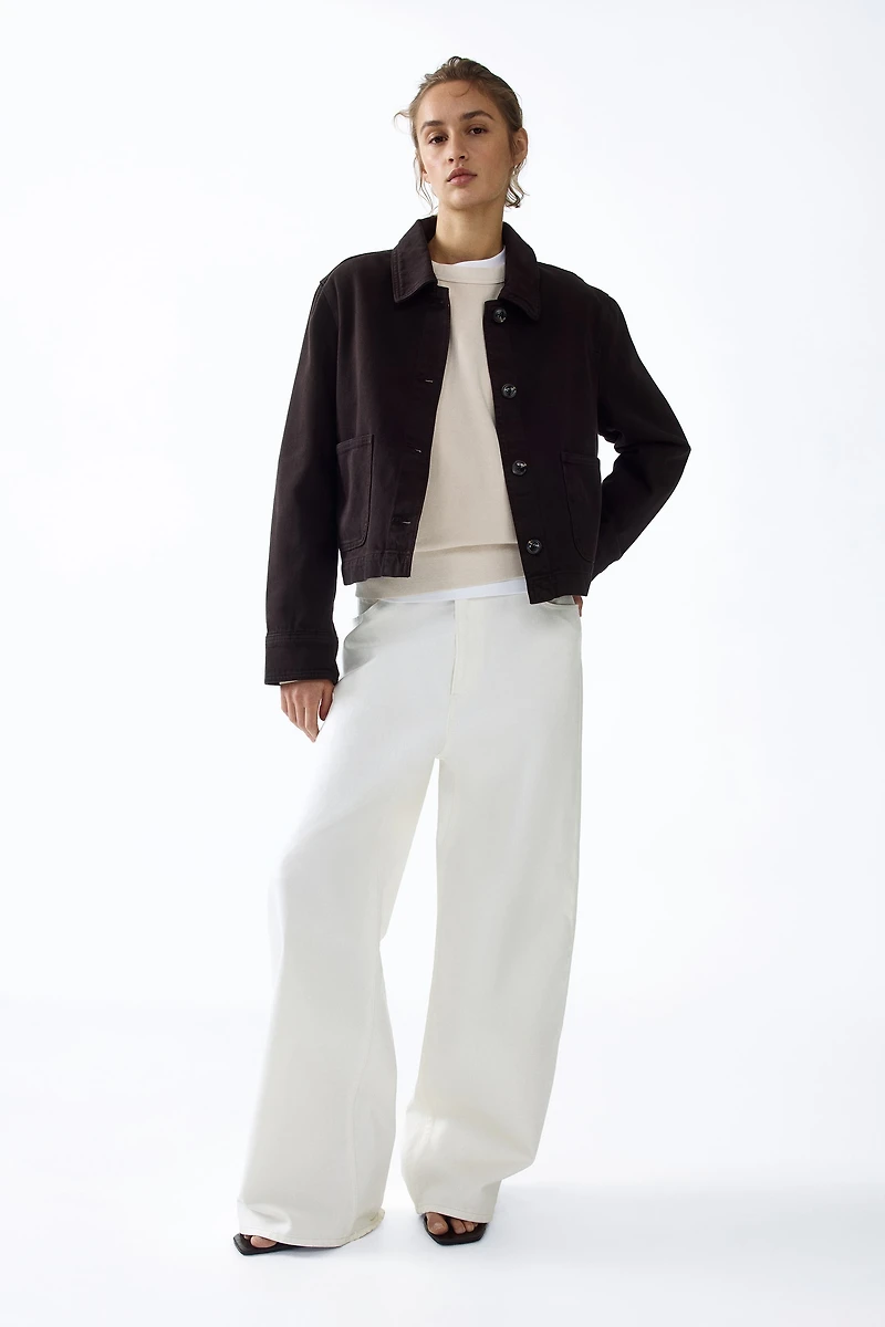 Veste-chemise en sergé de coton