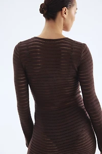 Pointelle-Knit Dress