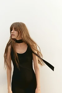 Bodycon Dress with Scarf