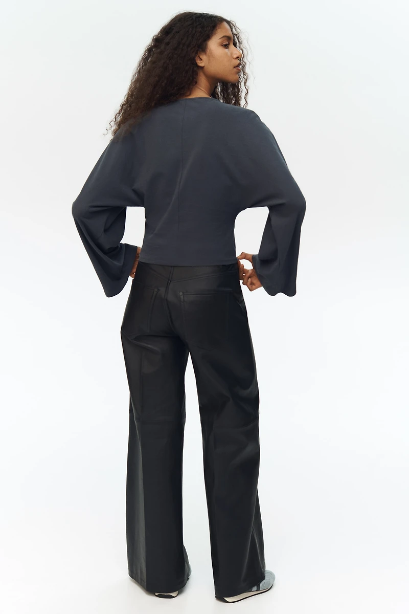 Batwing-Sleeved Jersey Top