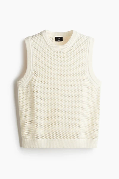 Débardeur classique en tricot pointelle