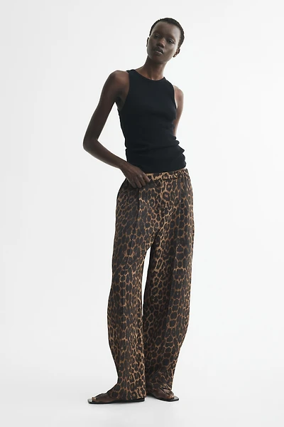 Pantalon tonneau à plis