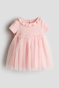 Robe en coton avec jupe tulle
