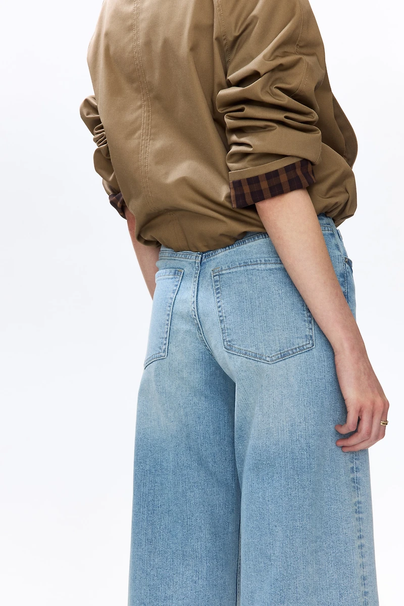 Wide High Waist Ankle Jeans