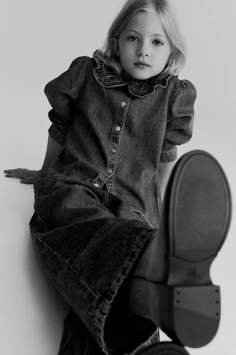 Blouse en denim avec col