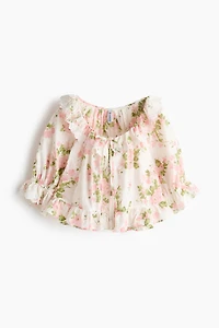 Cotton Blouse with Eyelet Embroidery