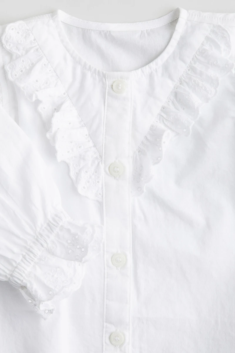 Blouse volantée en coton