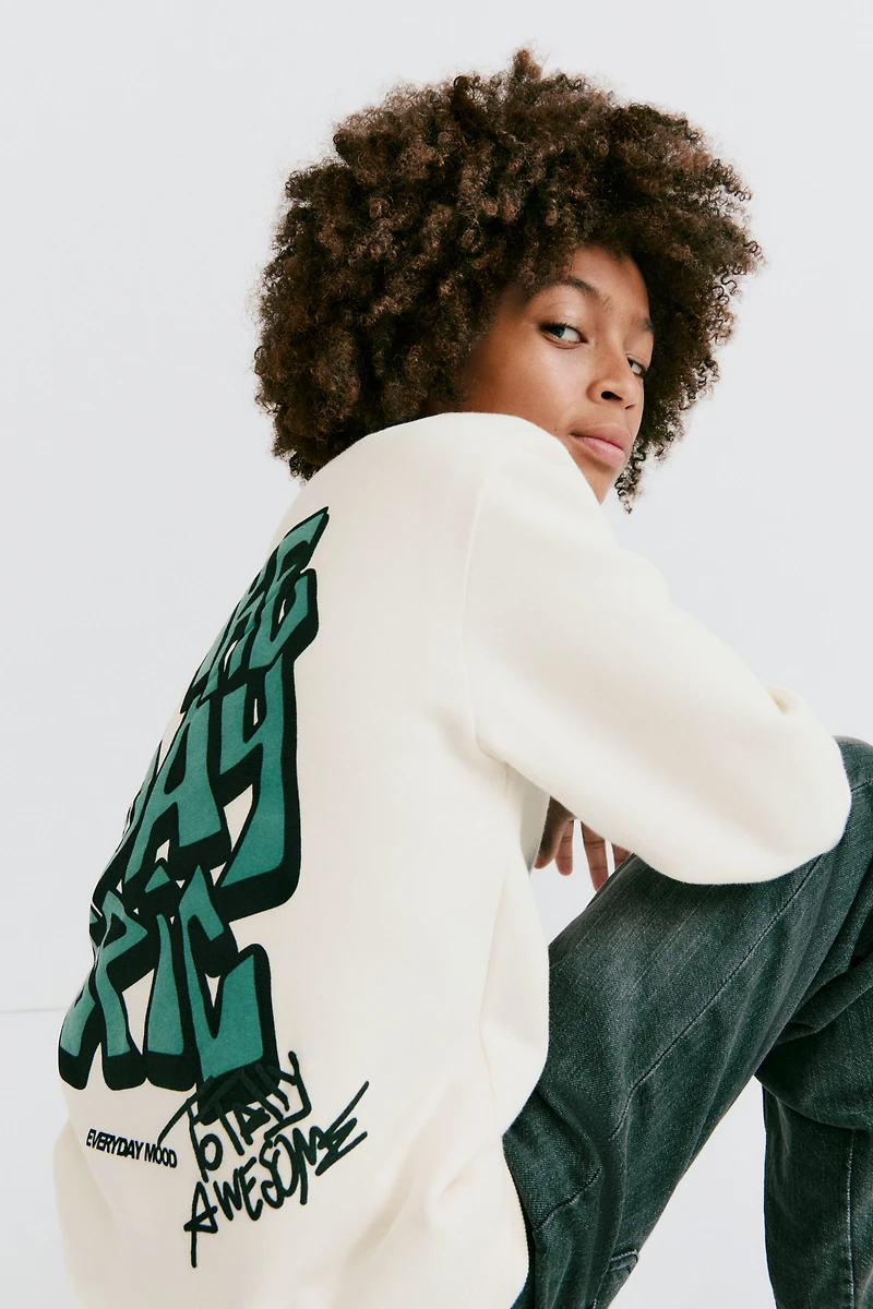 Printed Brushed-Inside Sweatshirt