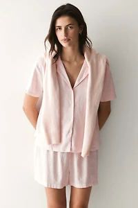 Linen-Blend Pajamas