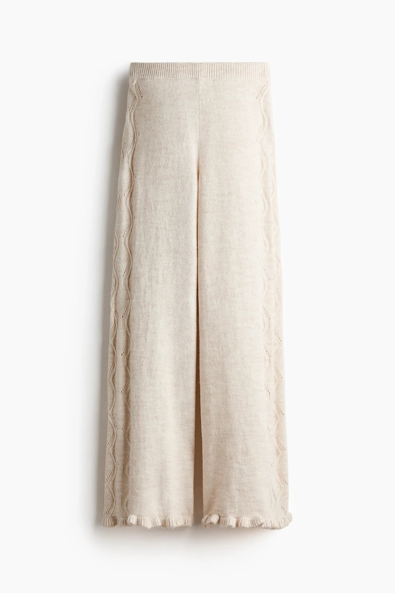 Pointelle-Knit Pants