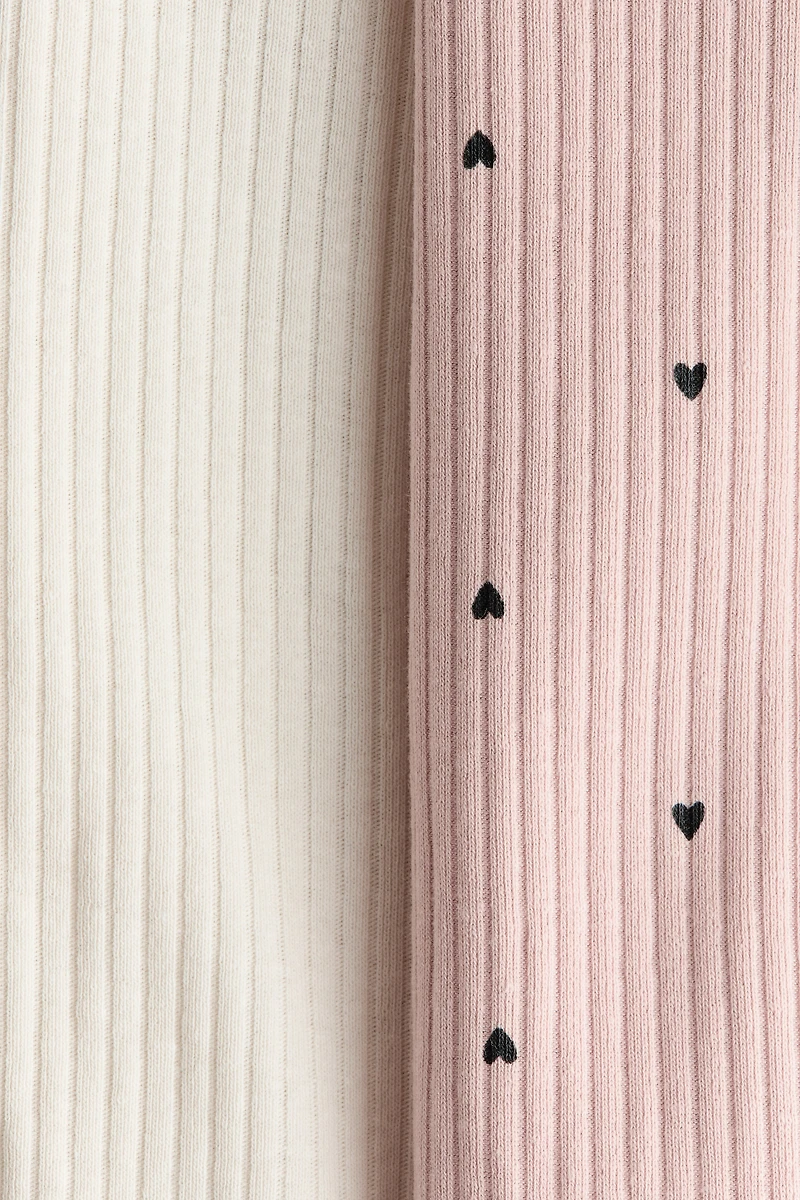 2-Pack Ribbed Cotton Pajama Jumpsuits