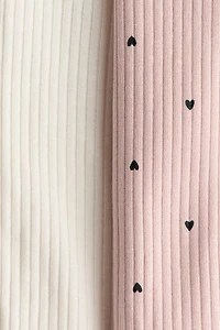 2-Pack Ribbed Cotton Pajama Jumpsuits