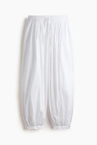 Cotton Balloon-Leg Pants