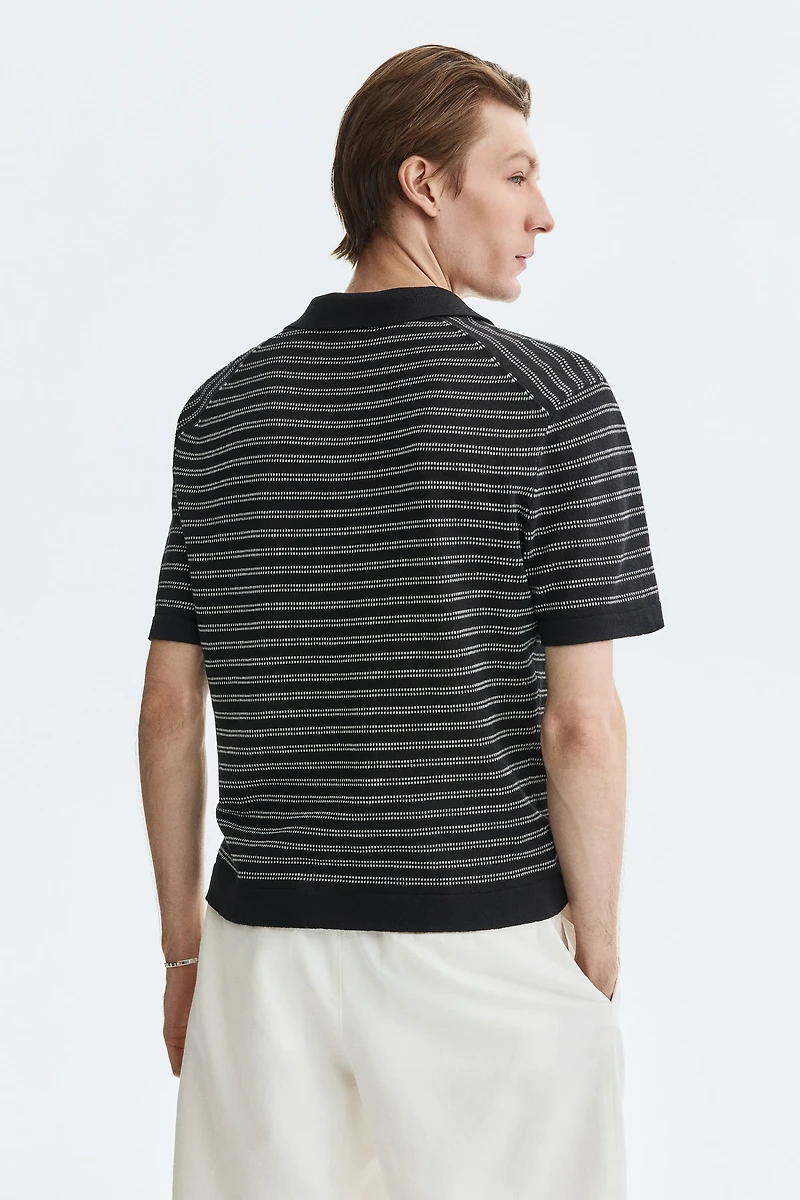 Regular-Fit Linen-Blend Polo Shirt