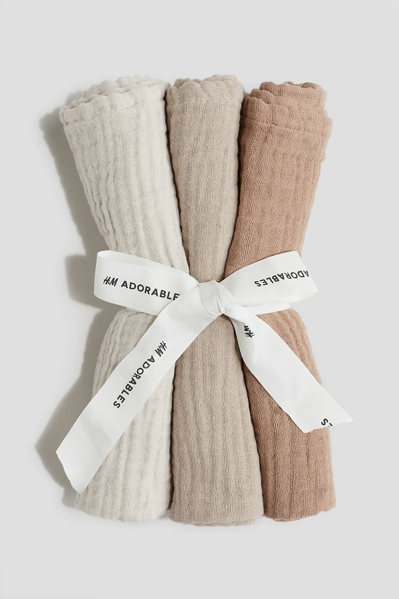 3-pack small muslin cloths