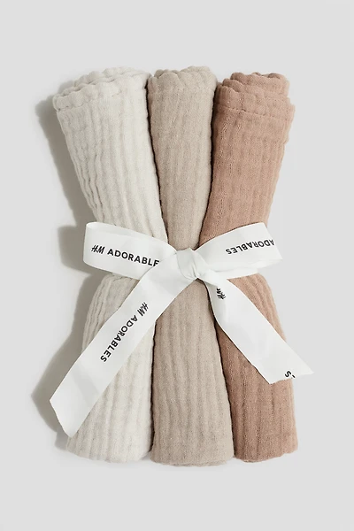 3-pack small muslin cloths