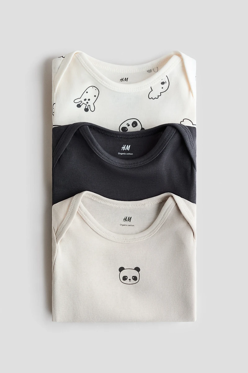 3-pack Cotton Bodysuits with Lap Shoulders